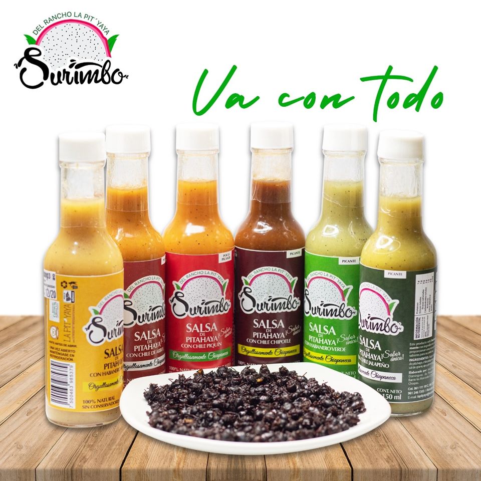 Salsas (habanero amarillo, habanero verde, chipotle, jalapeño, chile de árbol, piquín)